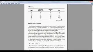 Bubble point pressure -3rd year reservoir engineering