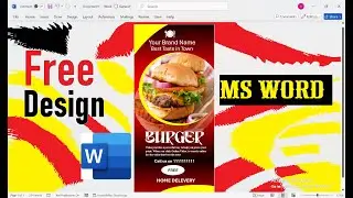 How to Make a Burger Flyer in MS Word | Vertical Menu Strip Design Tutorial (2x6 Size)