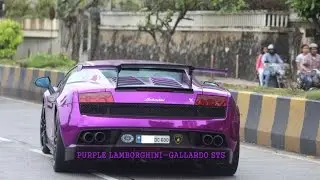 India's only gallardo STS wrapped in chrome purple