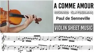Free Sheet || A Comme Amour - Richard Clayderman || Violin Sheet Music