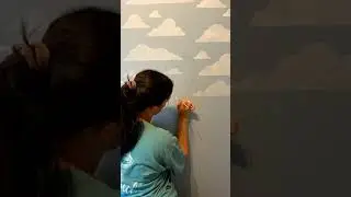 DIY Nursery wall! Stencil your walls into a dream in the sky