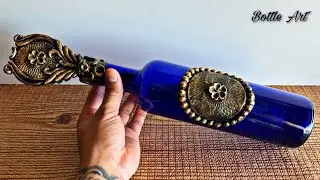 Arte de botellas de vidrio / Manualidades con reciclaje/ whine bottle craft .