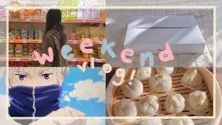 a weekend vlog ~ what I eat in a day, macbook air m1 unboxing, & watching anime