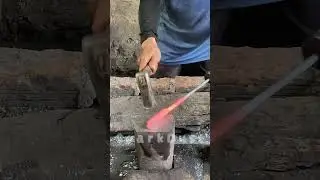 Forging spoon-shaped bits for custom tongs. #blacksmithing #forgingsteel #medievalblacksmith