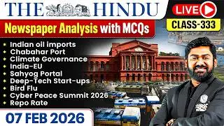 The Hindu Analysis - 7th February | The Hindu Newspaper Today with MCQs | Aasim Sir