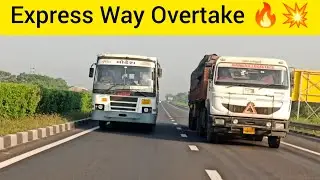 GSRTC And Luxury Bus Overtakes On Full Speed 🔥
