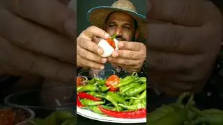boiled egg with green chilli#shorts💝💝💝