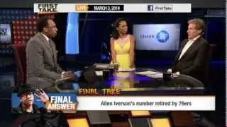 Stephen A. Smith and Skip Bayless react to Allen Iverson's jersey retirement by the 76ers