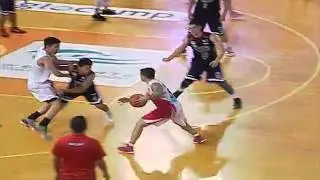 Jason Brickman Crosses Over Nico Elorde and Drives for the Easy Lay Up