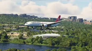 INCREDIBLE PILOT CONTROL!!! Boeing 777 Turkish Cargo at Ronald Reagan Airport