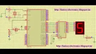 implement free running counter in 8051 using 7 seg disp include keil(c code and hex) and Proteus