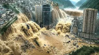 NATURAL DISASTER Floods destroy Chinese Cities, Buildings Sink, Bridges Shattered  Short Film