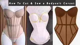 How to Cut and Sew a Bodysuit Corset Dress with Skin Mesh ||Beginner Friendly Tutorial