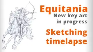 Key art in progress for upcoming horse racing game with Archery - Equitania