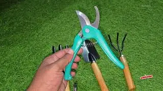 Gardening Tool Set 4 Pcs | Pruner Shears, Hand Cultivator, Trowel & Fork | Essential Garden Kit
