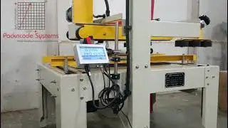 Semi-Automatic Carton Taping Machine with 25.4mm Online TIJ Printer | Box Sealing & Printing