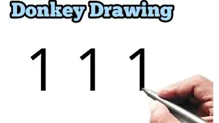 Easy Donkey Drawing From 111 Number | Number drawing