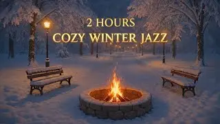 ​2 HOURS Cozy Winter Jazz ❄️ Smooth Night Jazz Music in a Snowy Park
