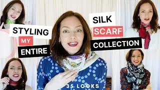 Red Silk Scarf 3 different ways - Try on with me