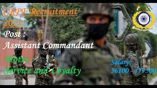 CRPF new vacancy 2021 | CRPF assistant commandant |Civil Engineer Recruitment 2021| crpf recruitment