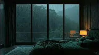 Rainy Day in a Hillside Villa Bedroom I Heavy Rain Sounds for Sleep, Study & Relaxation 4K Ambience