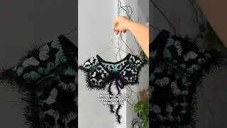 Воротник из остатков пряжи 🧶🕷️ #slowfashion #upcycleclothes #crochet #crochetcollar #diy #recycle