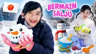 SAMANTHA AUDREY SEHARIAN MAIN SELUNCUR SALJU DI PUNCAK GUNUNG FUJI JEPANG ❄️ BIKIN MANUSIA SALJU ☃️