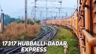 17317 Hubballi-Dadar Express || Panvel to Dadar Highlights || Satisfying Track Sounds !