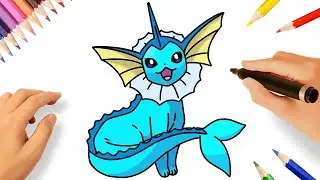 CÓMO DIBUJAR A VAPOREON FÁCIL PASO A PASO | POKÉMON