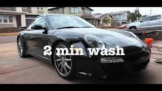 How to wash a 911 in less that 2 minutes.  2009 Porsche 911 C2S, 997.2