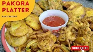 Crispy Pakora platter Recipe|How to make pakora platter|Iftar ideas special|5 pakora recipe