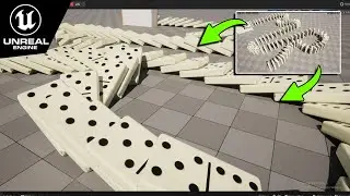 потрясающие физические симуляции на движке Unreal Engine, домино в UE5