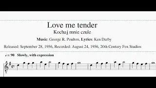 Love me tender - sheet music, Elvis Presley repertoire