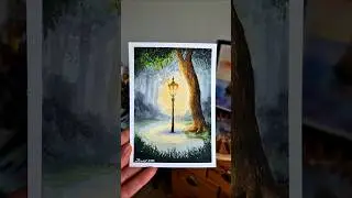 Watercolor street light ✨️ painting #art #artwork #artist #painting #watercolor #landscape #MDNB🖤