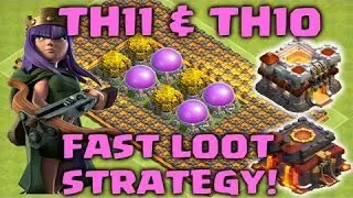 Clash of Clans - TH11 & TH10 Farming Strategy for Fast Gold, Elixir & Dark Elixir! (Attack Strategy)