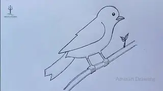Crow drawing | how to draw a crow | easy bird drawing | pencil drawing | draw a crow | bird draw