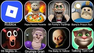Roblox, Papa Pizza's Pizzeria, Mr Funny's ToyShop, Barry's Prison Run, 99 Nights In The Forest