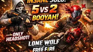 Best solo game play in LONE WOLF with FREE FIRE 🔥 5vs2 round BOOYAH only headshot 🤯#indiandcgamer 