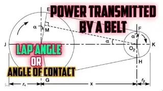 Power Transmitted by a Belt and Lap Angle in Hindi