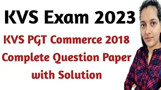 KVS PGT Commerce 2018 Question Paper | KVS PGT Commerce | KVS PGT Commerce Previous Year Paper | KVS