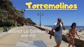 Torremolinos - authentic district La Carihuela. 4K Walk tour Spain. Costa del Sol