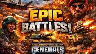 A difficult battle USA + GLA vs 2 CHINA | command and conquer general zero hour