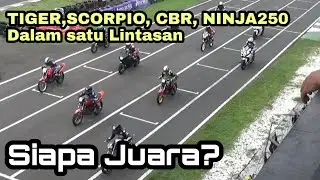 Tiger, Ninja 250 Dan Scorpio Dalam Satu Lintasan, Siapa Juara?