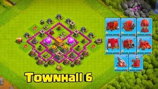 Max Townhall 6 Vs All Siege Machine | Clash Of Clans | #clashofclans #challenge