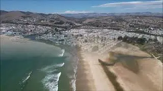 Drone over Grover Beach and Pismo Beach, California