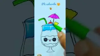 Tropical 🍹💖cocktail drawing video #shorts #short#youtubeshorts
