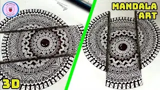 3D РИСОВАНИЕ РАЗОРВАННОЙ МАНДАЛЫ (Зентангл-арт | Дудл-арт) #6 !!!