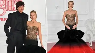 Margot Robbie Stuns in Striking Crimson and Black Gown at &lsquo;Wuthering Heights&rsquo; Premiere with Jac...