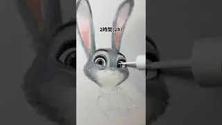 30秒、3分、2時間で「Zootopia ジュディ」描いてみた🐰💕#コピック #イラスト #イラストメイキング #illustration #shorts #copic