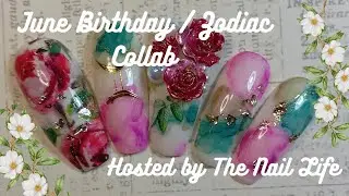 June Birthday / Zodiac Collab Nail Design (Molds & Watercolour)